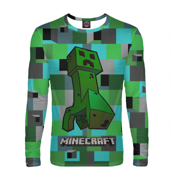 Мужской лонгслив с изображением Minecraft цвета Белый