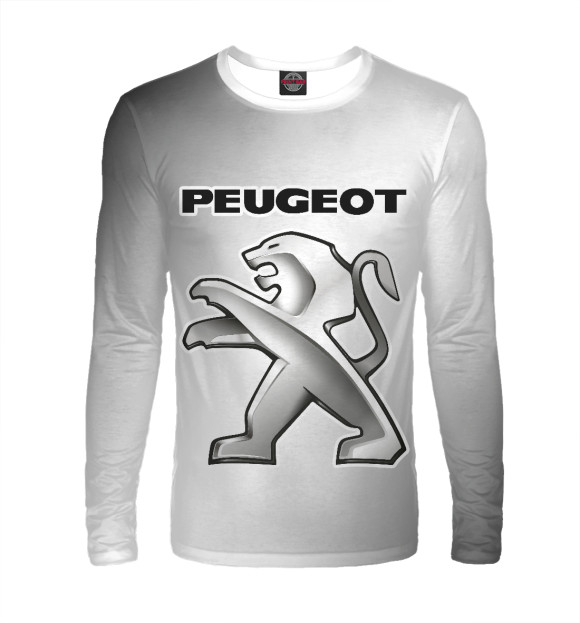 Мужской лонгслив с изображением Peugeot цвета Белый
