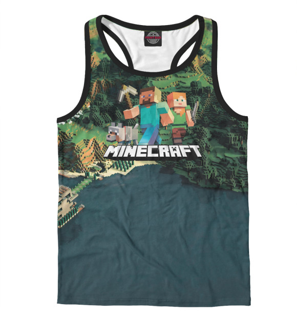 Мужская майка-борцовка с изображением Minecraft цвета Белый