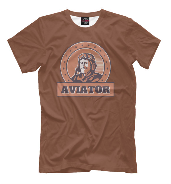 Мужская футболка с изображением Aviator цвета Белый