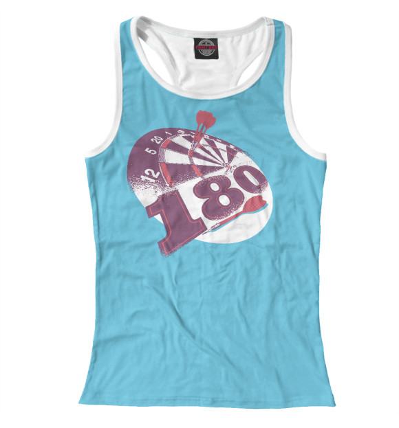 Женская майка-борцовка с изображением Мишень для дартса цвета Белый