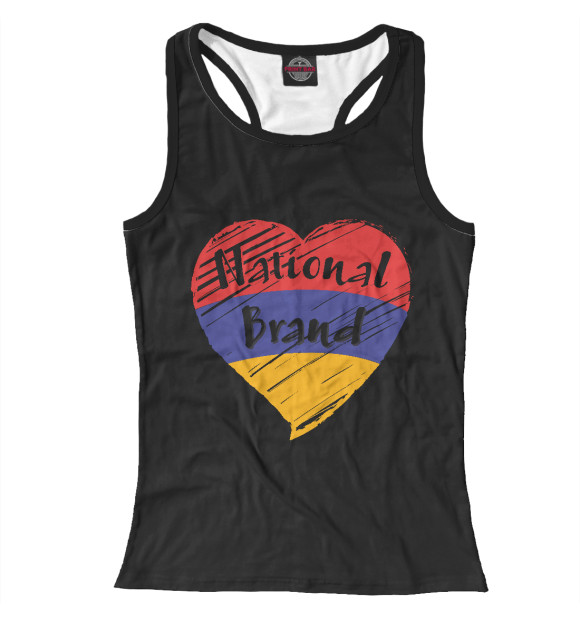 Женская майка-борцовка с изображением Национальный бренд цвета Белый