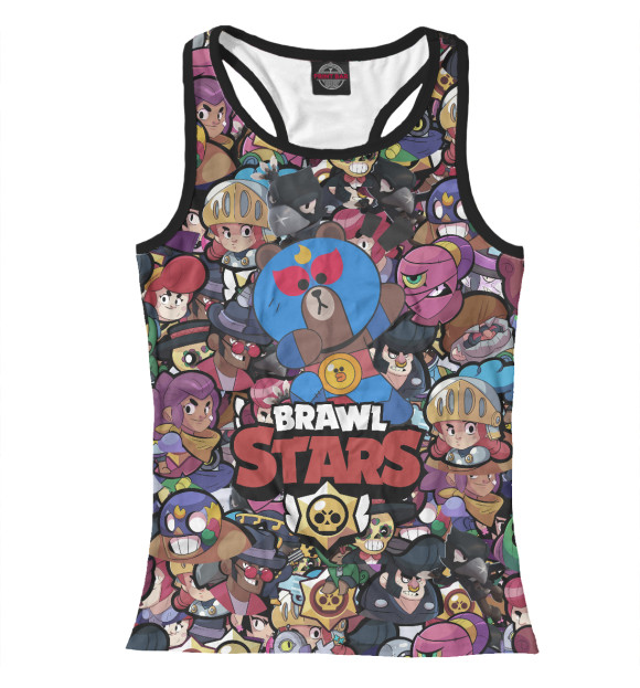 Женская майка-борцовка с изображением Brawl Stars цвета Белый