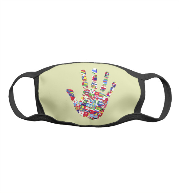 Маска тканевая с притом Мир цвета Белый Маска тканевая с изображением Мир цвета Белый