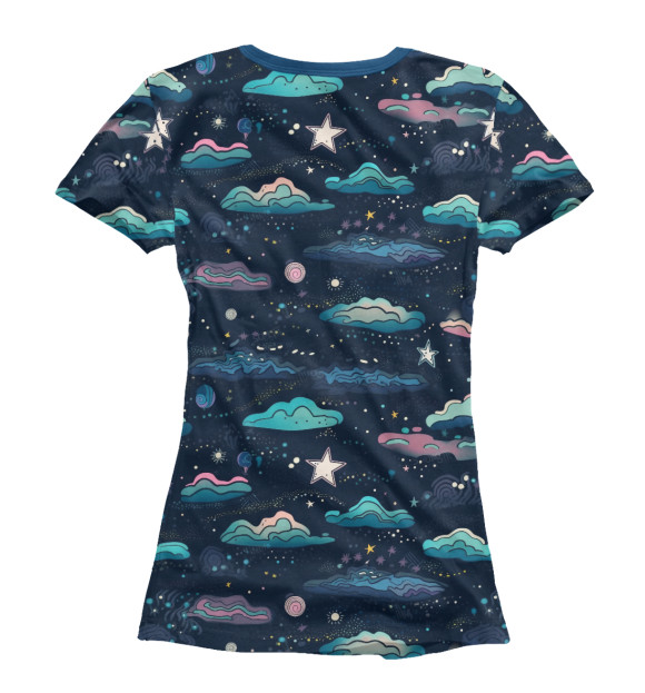 Женская футболка с изображением Звездное небо цвета Белый
