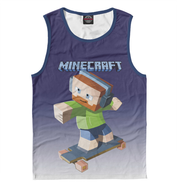 Мужская майка с изображением Minecraft цвета Белый