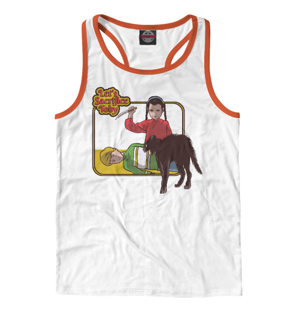 Мужская майка-борцовка с изображением Жертвоприношение цвета Белый