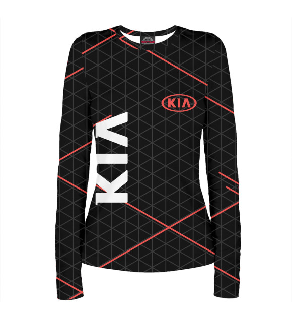 Женский лонгслив с изображением KIA цвета Белый