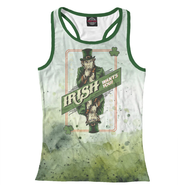 Женская майка-борцовка с изображением Saint Patrick's Day цвета Белый