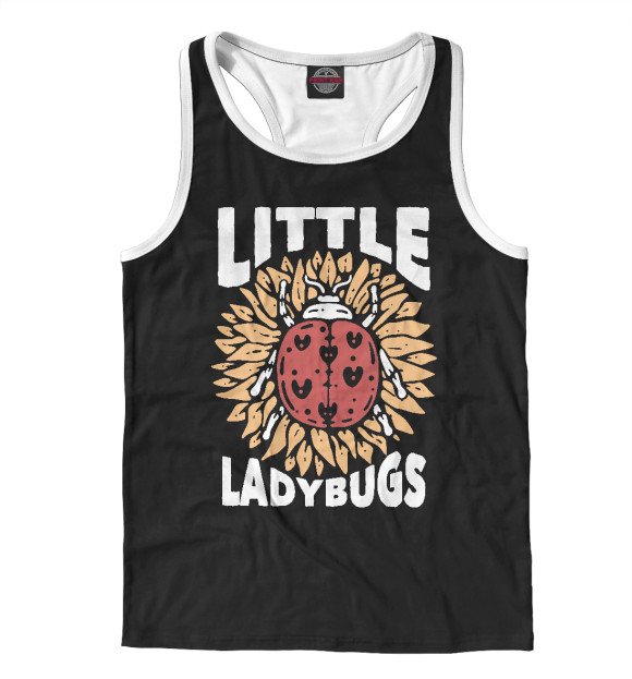 Мужская майка-борцовка с изображением Маленькая божья коровка цвета Белый