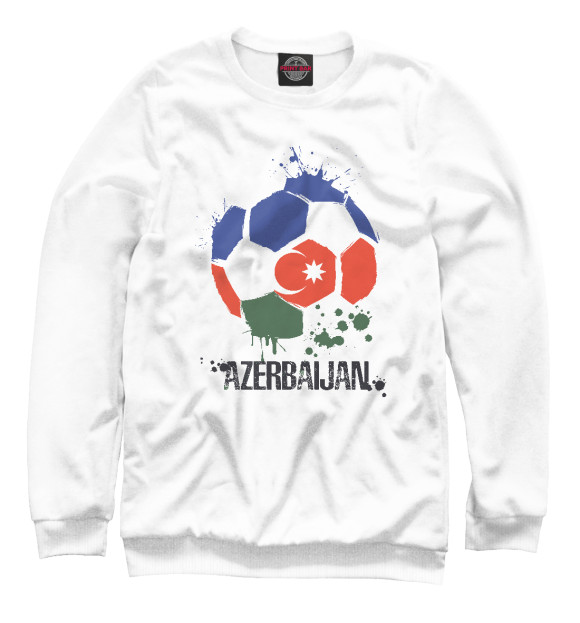 Свитшот для мальчиков с изображением Футбол - Азербайджан цвета Белый