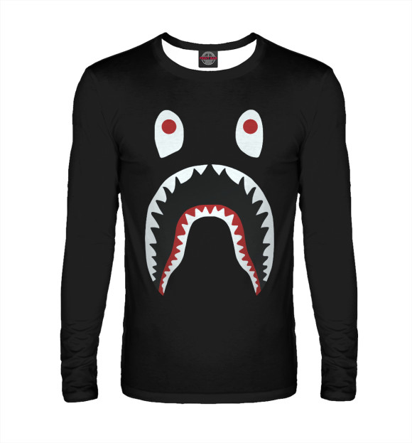 Мужской лонгслив с изображением Bape цвета Белый