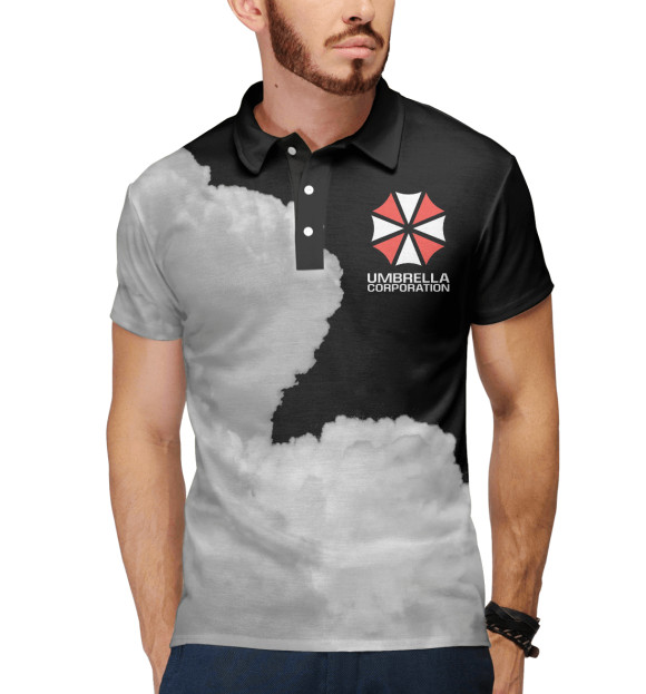 Мужское поло с изображением Umbrella Corporation цвета Белый