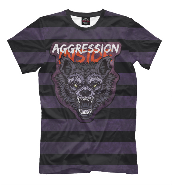 Футболка для мальчиков с изображением Aggression Inside цвета Белый