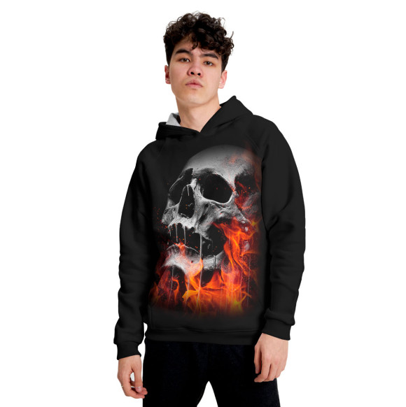 Мужское худи с притом Virtual цвета Белый Мужское худи с изображением Virtual цвета Белый