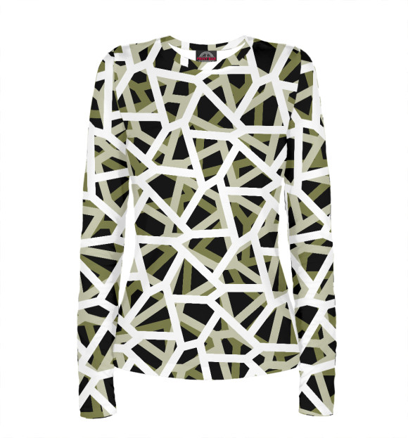 Женский лонгслив с изображением Anti Empty Olive Camo цвета Белый
