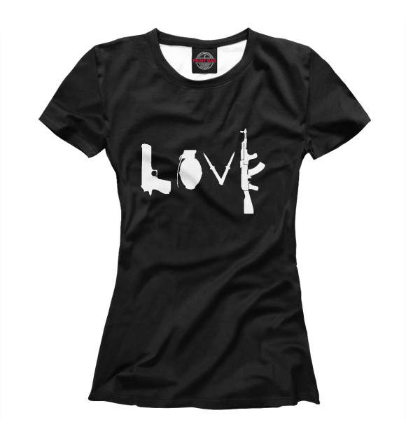 Женская футболка с изображением Banksy LOVE цвета Белый