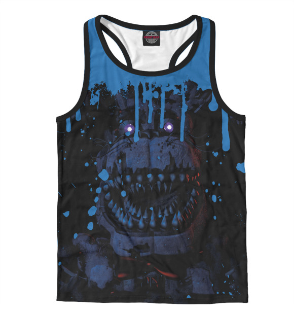 Мужская майка-борцовка с изображением Five Nights at Freddy's цвета Белый