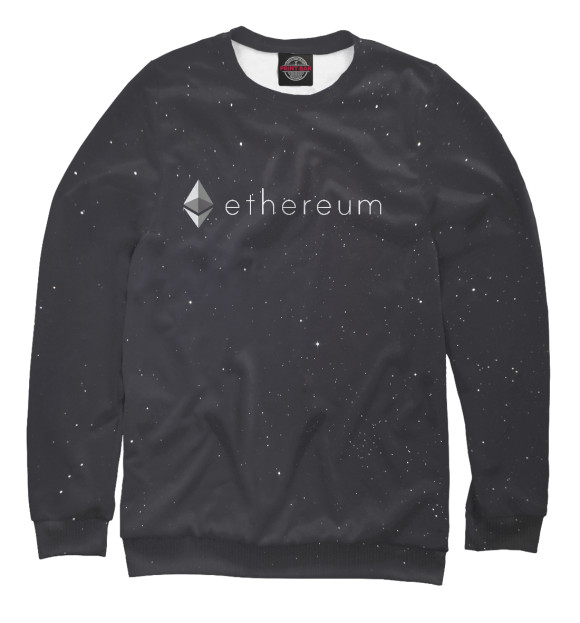 Мужской свитшот с изображением Ethereum цвета Белый