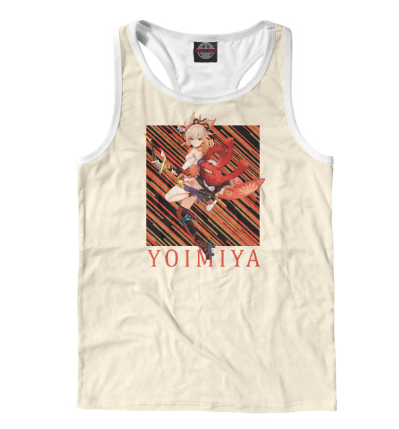 Мужская майка-борцовка с изображением Ёимия геншин импакт цвета Белый