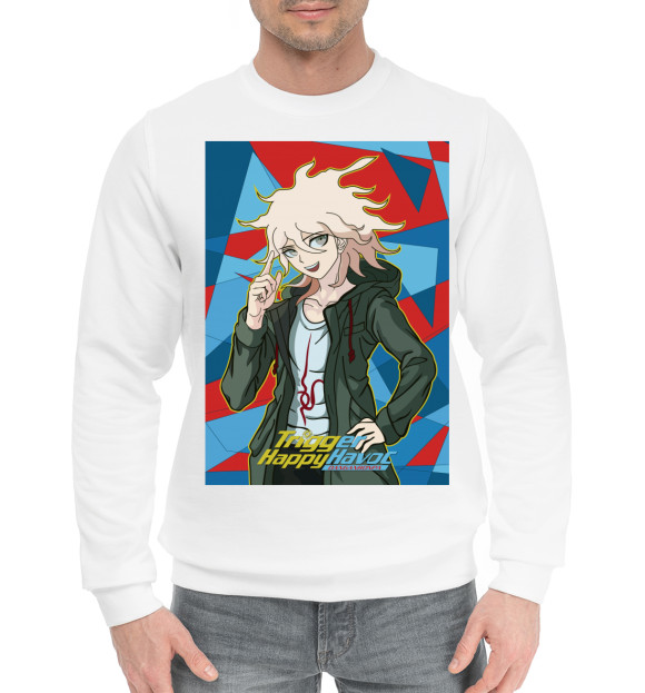 Мужской хлопковый свитшот с изображением Danganronpa цвета Белый