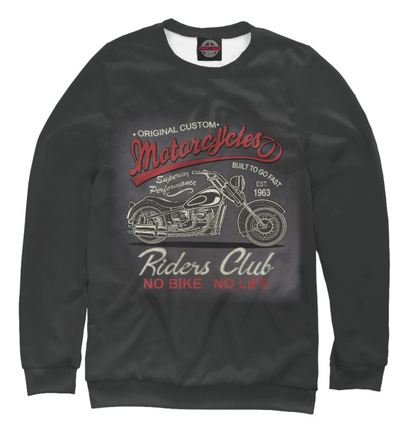 Свитшот для мальчиков с изображением Riders Club цвета Белый