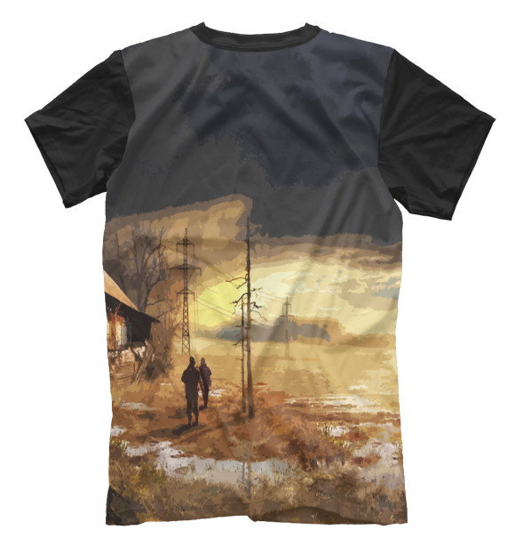 Мужская футболка с изображением СТАЛКЕР Тень Чернобыля цвета Белый