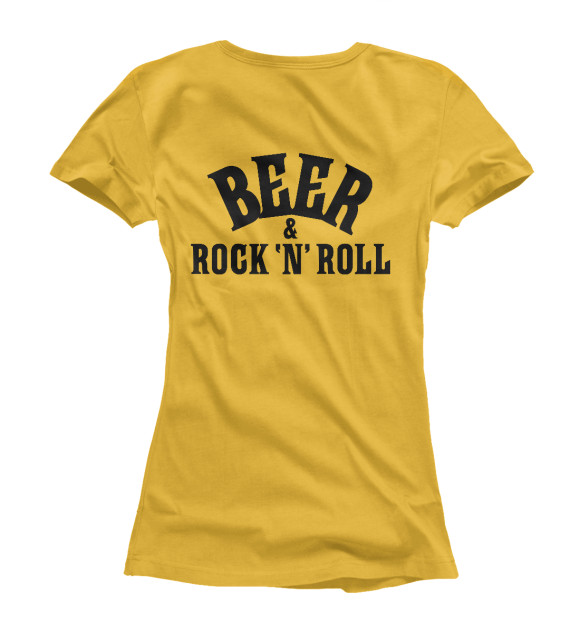 Футболка для девочек с изображением Beer & Rock 'n' Roll цвета Белый