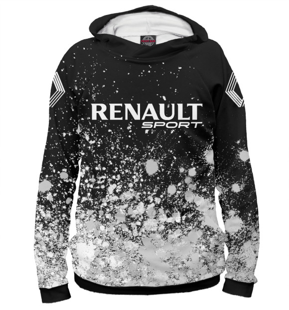Женское худи с изображением Renault Sport - Краски цвета Белый