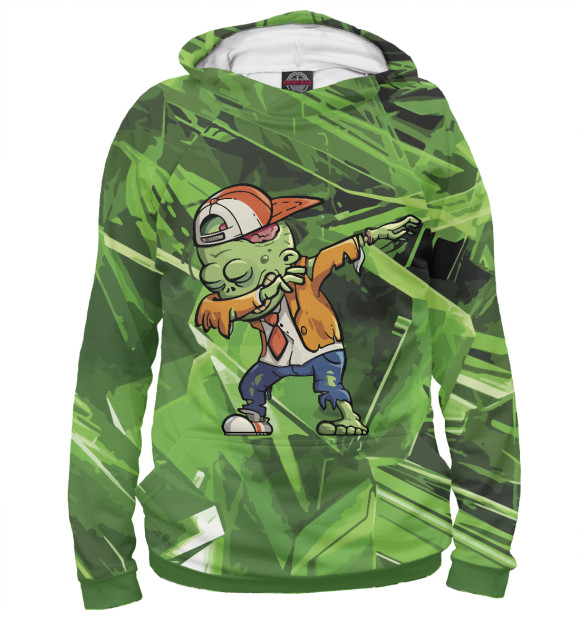 Женское худи с изображением Zombie dab цвета Белый