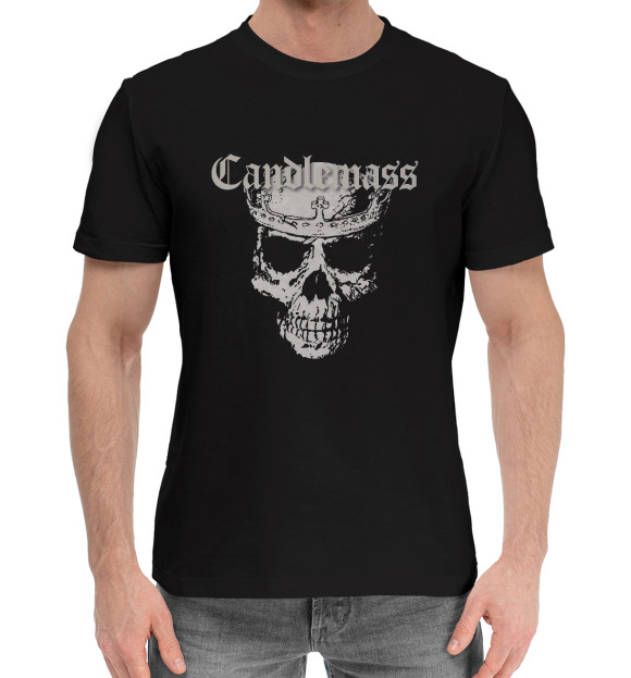 Мужская хлопковая футболка с изображением Candlemass цвета Черный