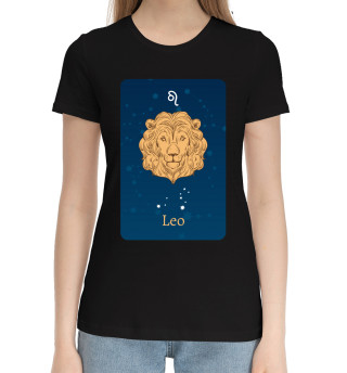 Хлопковая футболка для девочек Leo