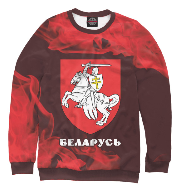 Женский свитшот с изображением Беларусь цвета Белый