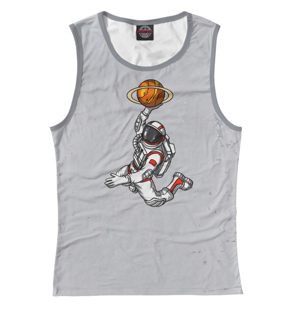 Майка для девочки с изображением Basketball Astronaut Space цвета Белый