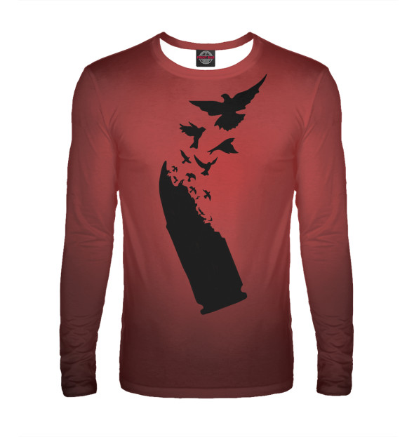 Мужской лонгслив с изображением Not War цвета Белый