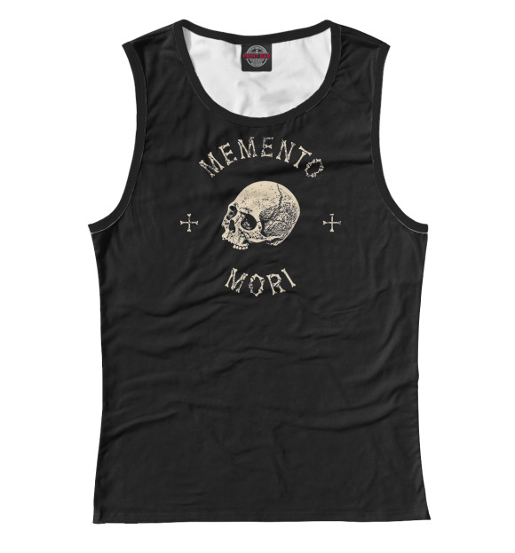 Женская майка с изображением Memento Mori цвета Белый