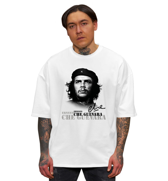 Мужская футболка оверсайз с изображением Che Guevara цвета Белый