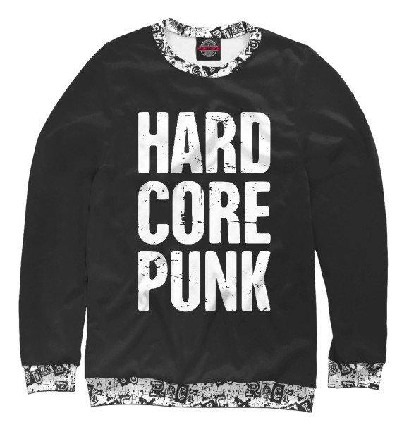 Женский свитшот с изображением Hard core punk цвета Белый