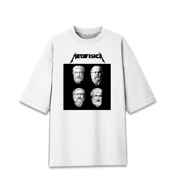 Женская футболка оверсайз с изображением Метафизика цвета Белый