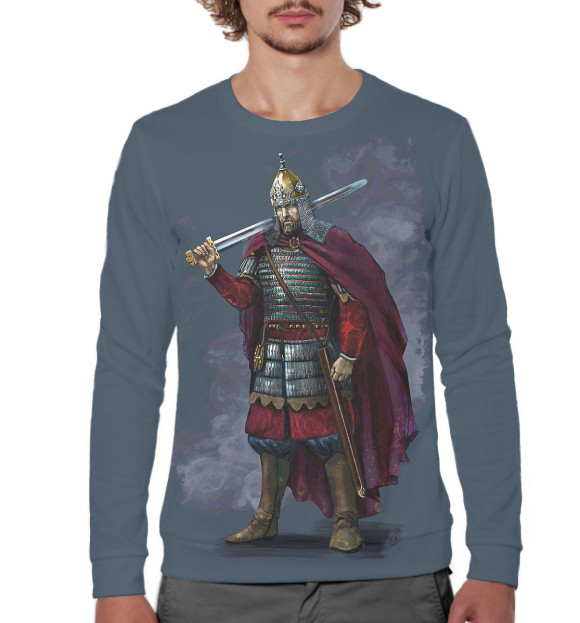 Мужской свитшот с изображением Богатырь цвета Белый