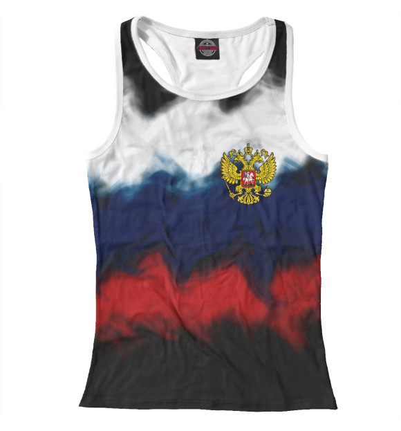 Женская майка-борцовка с изображением Русский | Russia цвета Белый