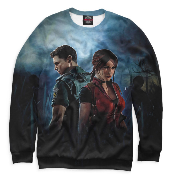 Мужской свитшот с изображением Resident Evil. Code Veronica цвета Белый