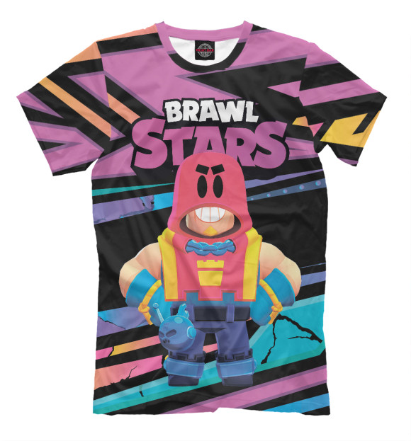 Футболка для мальчиков с изображением Grom BrawlStars Гром бравл цвета Белый