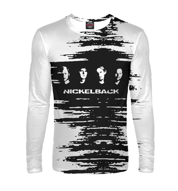Мужской лонгслив с изображением Nickelback цвета Белый
