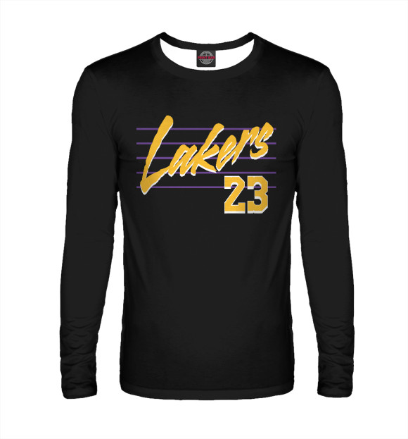 Мужской лонгслив с изображением Lakers 23 цвета Белый