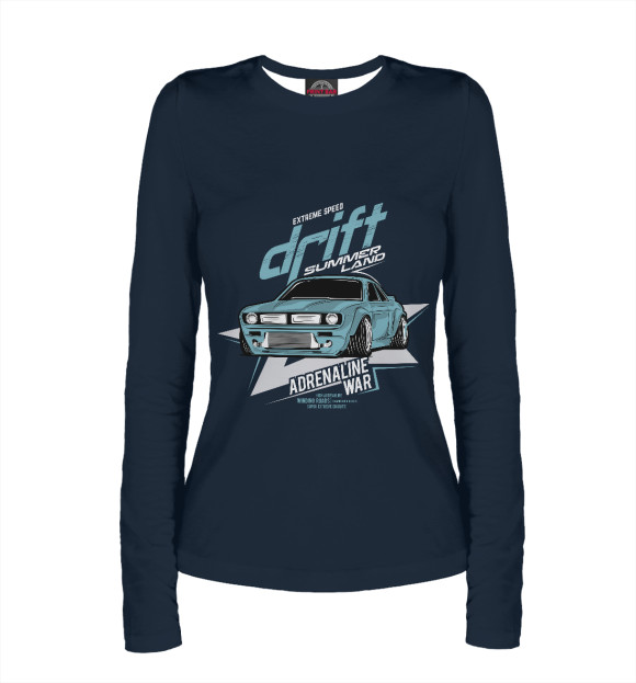 Женский лонгслив с изображением Drift цвета Белый