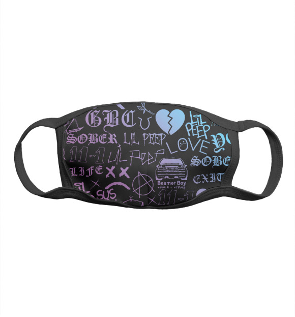 Маска тканевая с изображением Lil Peep цвета Белый