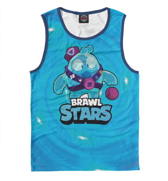 Майка для мальчика с притом Сквик Squeak Brawl Stars цвета Белый Майка для мальчика с изображением Сквик Squeak Brawl Stars цвета Белый