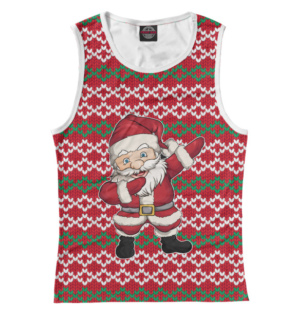 Женская майка с изображением Dab Santa цвета Белый