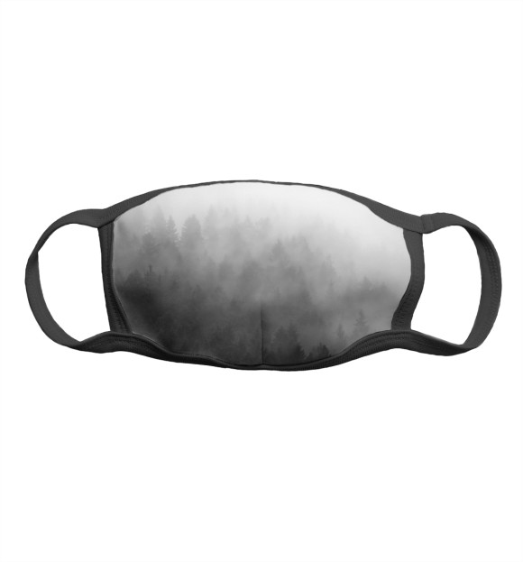 Маска тканевая с изображением Туман над лесом цвета Белый